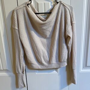 Project Social T Cream Cowl Neck Sweater